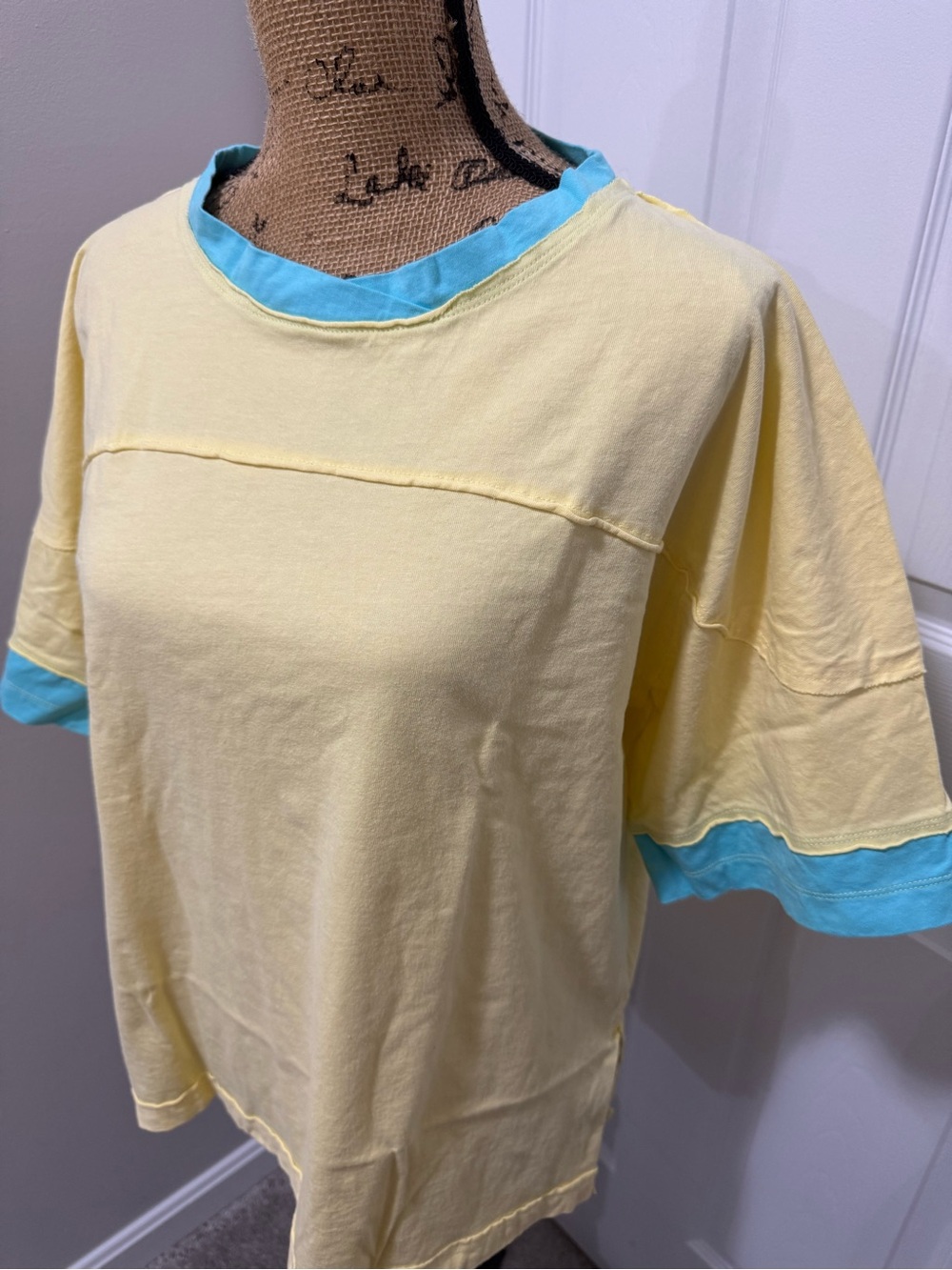 Yellow & Blue Color-Block Tee